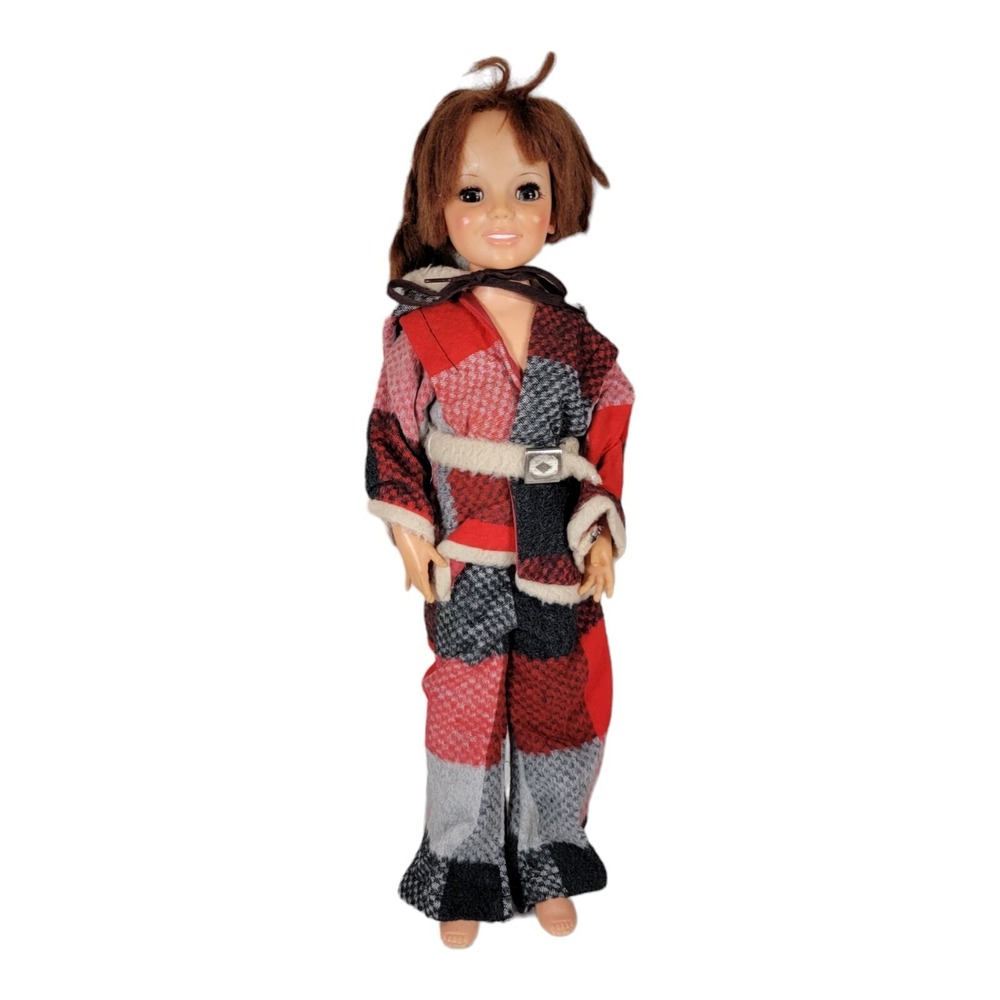 18" 1969 Ideal Vintage Crissy with Growing Red Hair in Plaid Outfit Pants Jacket